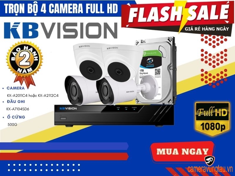 Trọn Bộ 4 Camera KBVision Giá Rẻ